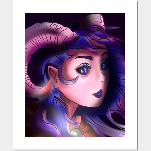 Beautiful tiefling for dnd fans Wall Art by cuisinecat